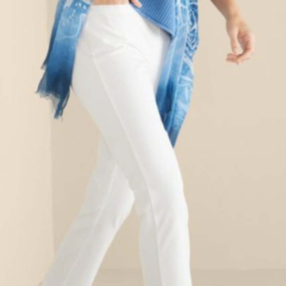 Soft Surroundings SoftEssential⢠SUPERLA Slimā Leg Crop Pants White Size Medium